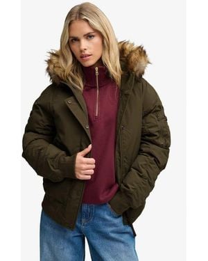 Superdry Hooded Padded Ma1 Bomber Jacket - Green