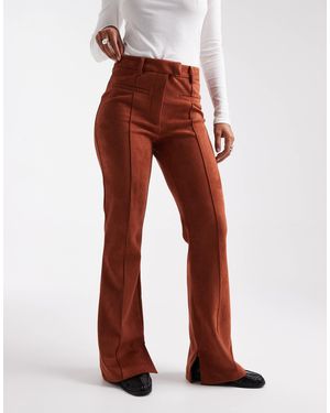 ASOS Suedette Patch Pocket Flare Pants - Red