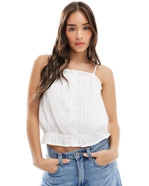 Pieces Sleeveless Boho Cami Top - White