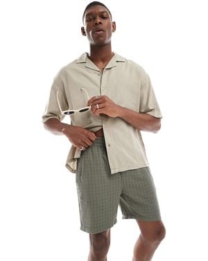 Only & Sons Textured Linen Mix Short - Green