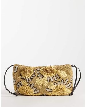 ASOS Pochette Gialla Con Montatura Decorata A Fiori - Metallizzato