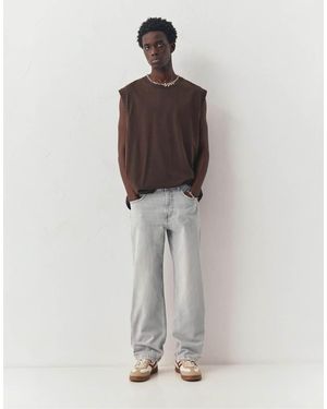 Pull&Bear Jeans Dritti Blu Pallido - Grigio