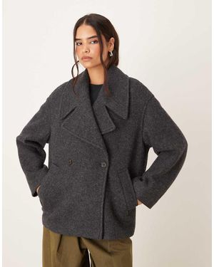 Mango Wool Mix Short Tailored Jacket - Grey