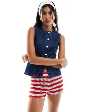 Miss Selfridge Denim Vest - Blue