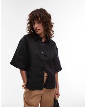 ARKET Short Sleeve Linen Shirt - Black