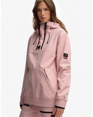 Superdry Freestyle Softshell Ski Hoodie - Pink