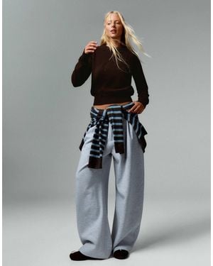 Bershka Pull ras - Gris