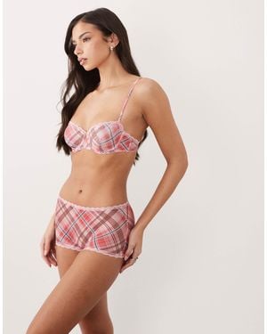 ASOS Shaunie Sheer Mesh Hipster Shorts - Pink