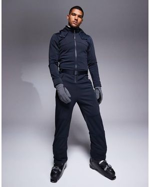 ASOS 4505 Ski & Snow 4505 Ski Icon Water Repellent Insulated Ski Suit With Hood And Straight Leg - Blue