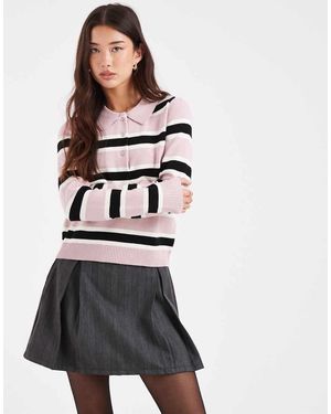 ONLY Relaxed Fit Knitted Polo Top - White