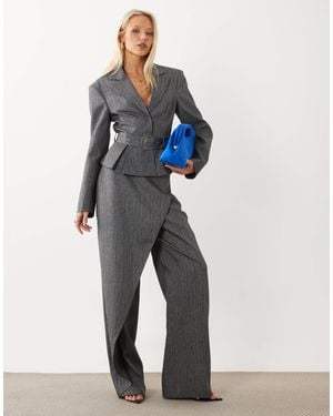 ASOS Tailored Overlay Coord Wide Leg Pant - Blue