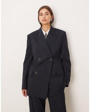 Mango Varsovia Tailored Oversized Blazer - Blue