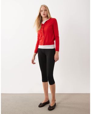 ASOS Capri-leggings mit spitzenbesatz - Rot
