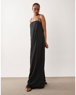JDY Tall Robe longue sans manches en gaze - anthracite - Blanc