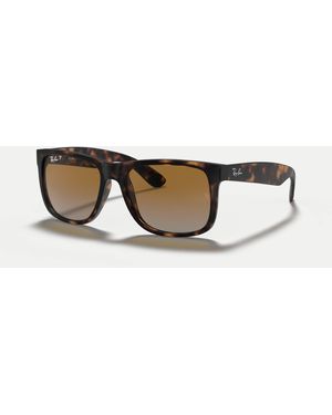 Ray-Ban – justin – klassische, polarisierte, eckige sonnenbrille - Natur