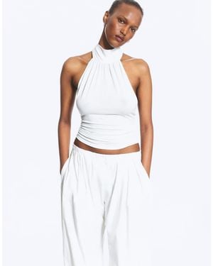 Weekday Halterneck Top With Open Back - White