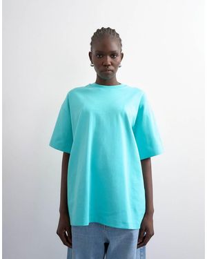 TOPSHOP Premium Interlock Oversized Tee - Blue