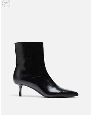 Stradivarius Wide Fit Kitten Heel Ankle Boots - Black