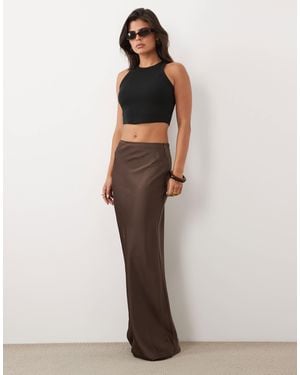 Pretty Lavish Breya satin-maxirock - Braun