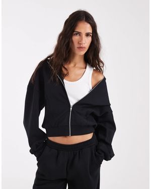 ASOS Interlock Cropped Hoodie - Black