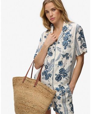 Superdry – beach – kurzärmliges hemd - Blau