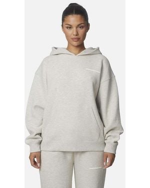 Good For Nothing Oversized Cotton-Rich Fleece Pullover Hoodie - Grey