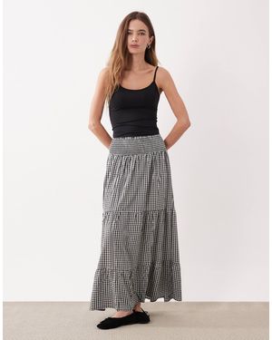 Jdy Drop Tiered Hem Maxi Skirt - Grey