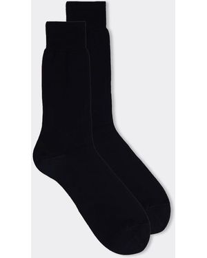 Intimissimi Short Sateen Cotton Lisle Socks - Black