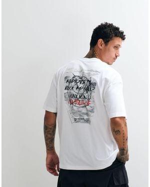 AllSaints Caller t-shirt mit kurzen ärmeln, grafiklogo und rückenprint - Weiß
