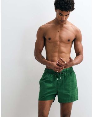 ASOS Seersucker Swim Shorts - Green