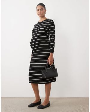 Mama.licious Mamalicious Maternity Long Sleeve Knitted Midi Dress - Black