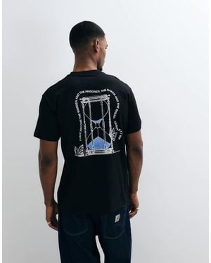 Carhartt T-Shirt Met Uurglasprint Op De Achterkant - Zwart