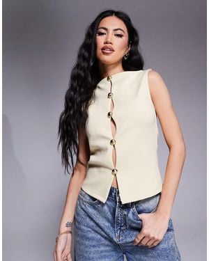 ASOS Gold Hardware Interlock Waistcoat - Yellow