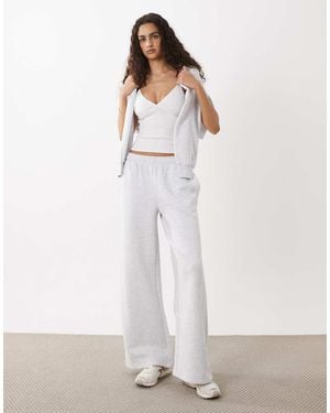 Cotton On Joggers De Chándal Gris Claro Jaspeado Holgados - Blanco