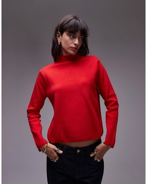Mango – hochgeschlossener strickpullover - Rot