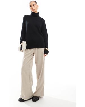 Brave Soul Knitted Roll Neck Jumper - Black