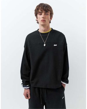Pull&Bear T-Shirt Nera A Pannelli Con Stampa Stwd - Grigio