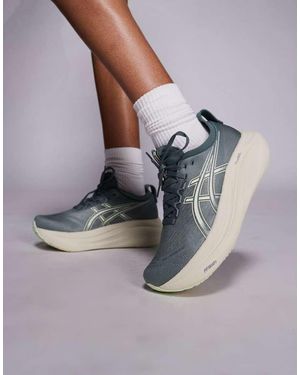 Asics Zapatillas De Deporte Azules Para Correr Gel-Nimbus 27 De - Metálico