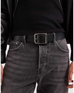 Levi's Cinturón De Cuero Con Hebilla Cuadrada Alderpoint De - Negro