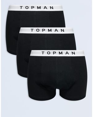 TOPMAN Confezione Da 3 Paia Di Boxer Aderenti Neri Con Fascia - Nero
