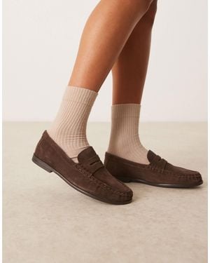 ASOS – mayfair – hochwertige loafer aus wildleder - Braun