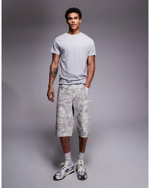 Good For Nothing Bermuda baggy en jean - noir camouflage - Gris