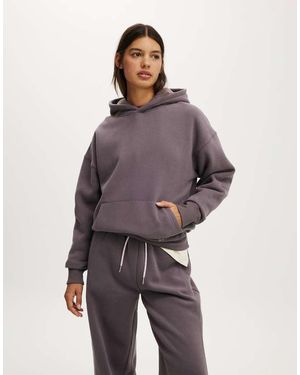 Cotton On Plush Premium Graphic Hoodie - Purple