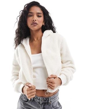 Cotton On Cotton On Hooded Sherpa Zip Jacket - White