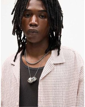 Pull&Bear Check Short Sleeve Shirt - Black