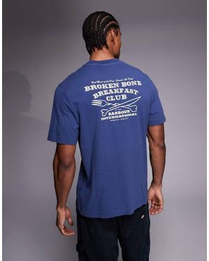 Barbour Staithes Graphic Logo T-shirt With Back Print - Blue