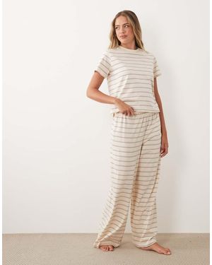 ASOS Mix & Match Cotton Pyjama Trousers - Natural