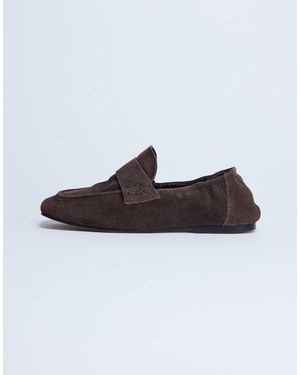 TOPSHOP – brooks – loafer aus echtem wildleder - Weiß