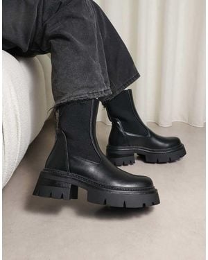 SIMMI Perez Sock Chunky Ankle Boots - Black