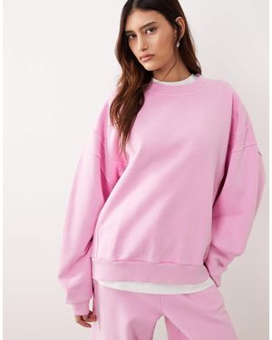 ARRANGE Heavy Weight Oversized Seam Detail Sweatshirt Co Ord - Pink